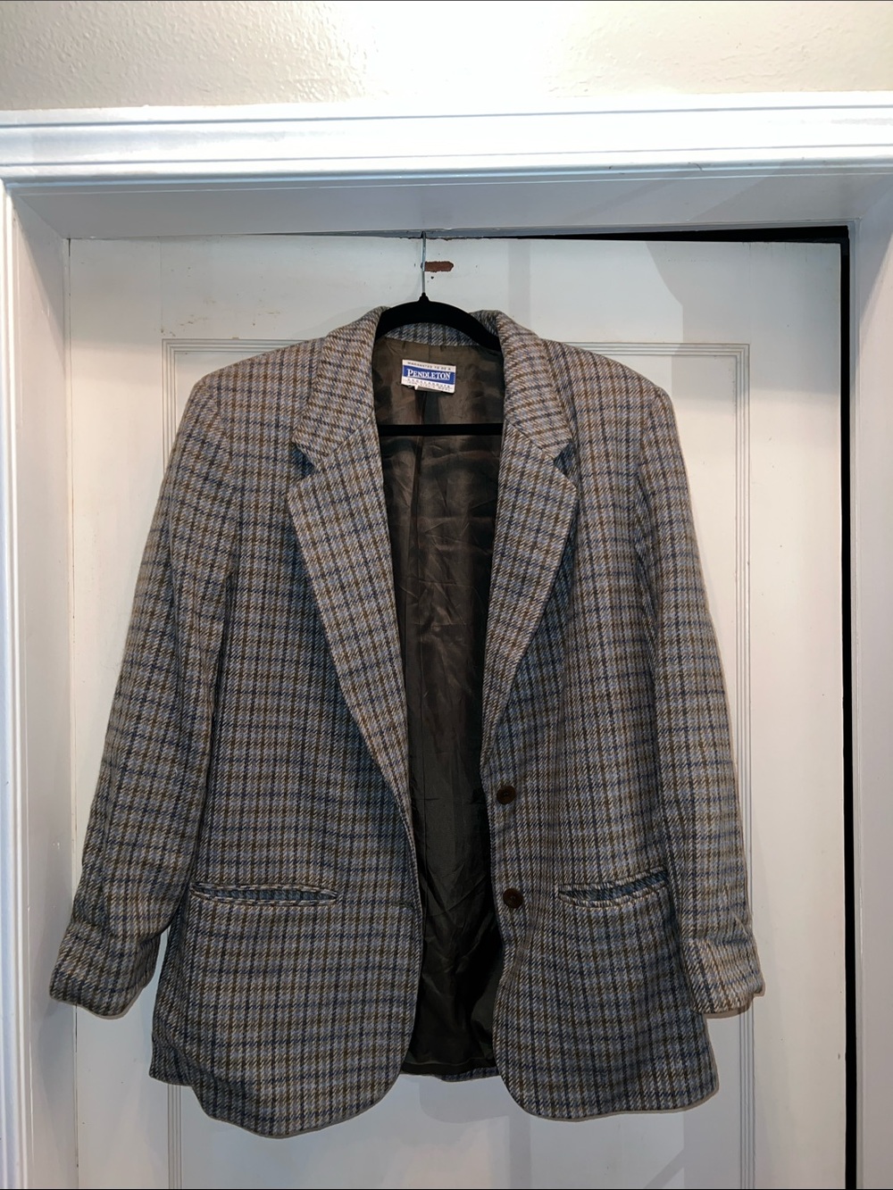 Vintage Pendleton wool tweed blazer jacket medium plaid
